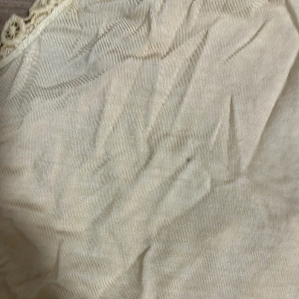 POL Sweet And Simple Racerback Sleeveless Babydoll Tank Womens Small Zip Cream - Picture 8 of 9